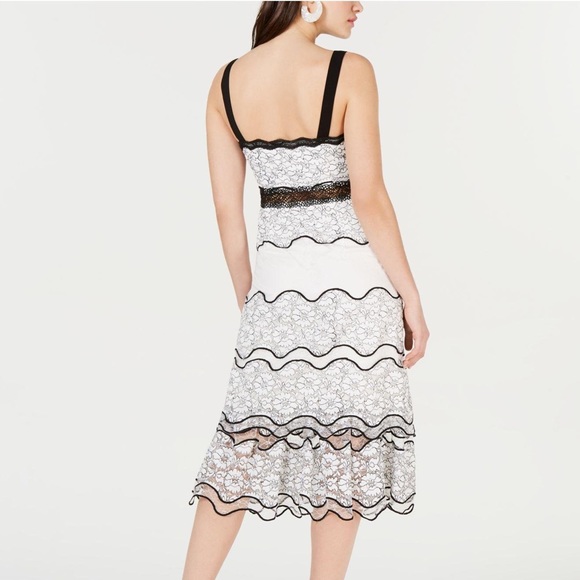 foxiedox Lumma Lace Black & White Midi Dress L - Picture 3 of 6